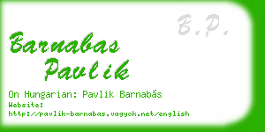 barnabas pavlik business card